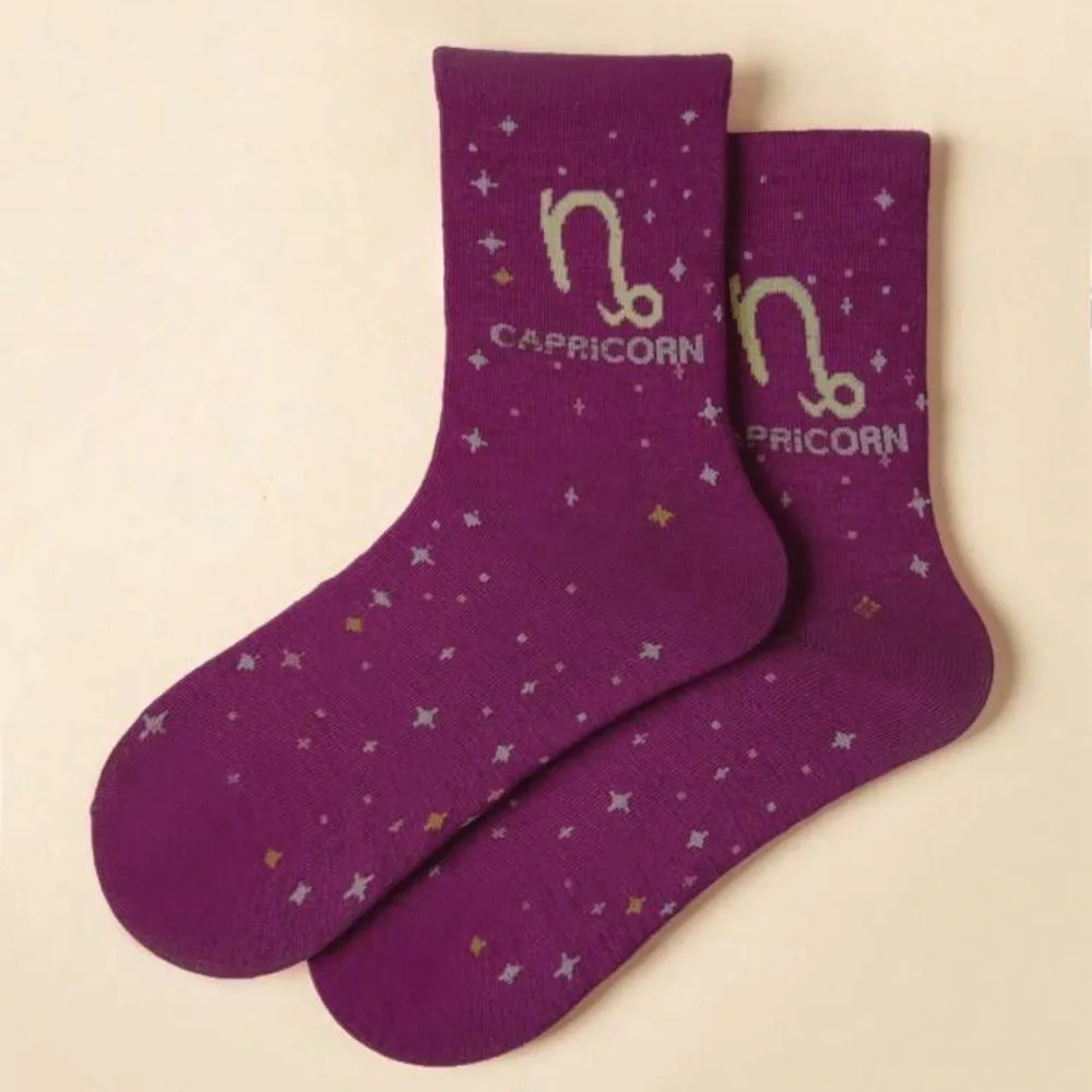 Zodiac Sign Crew Socks with Constellation